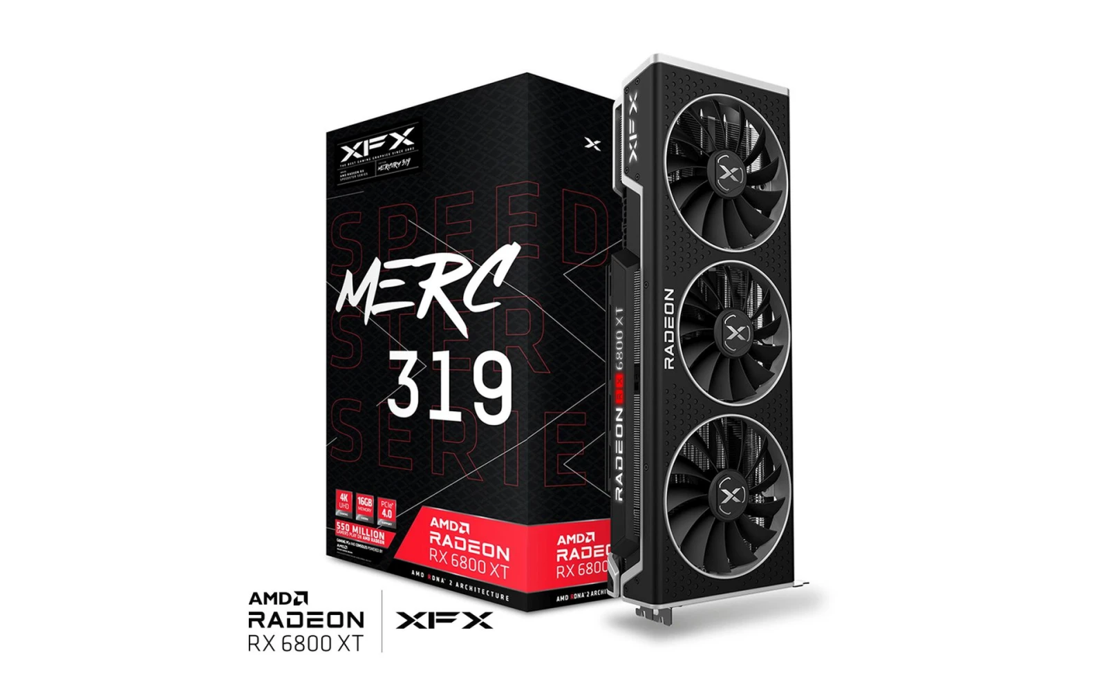 XFX Speedster MERC 319 AMD Radeon RX 6800 XT BLACK Gaming Graphics